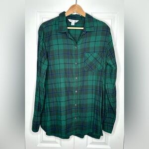 Old Navy Green & Blue Plaid Button Down Shirt - XL Tall